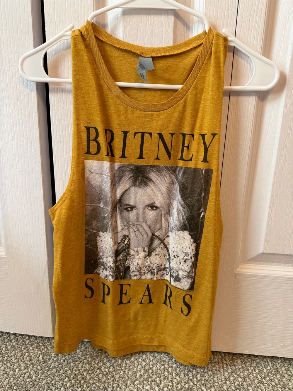 Level 99 Britney Spears Graphic Tank Top - Mustard